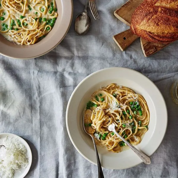 Nut-Free Shellfish-Free Pasta Piselli — Italian recipe