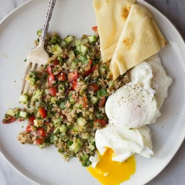 Vegetarian Dairy-Free Tabbouleh Breakfast Plate — Middle eastern recipe