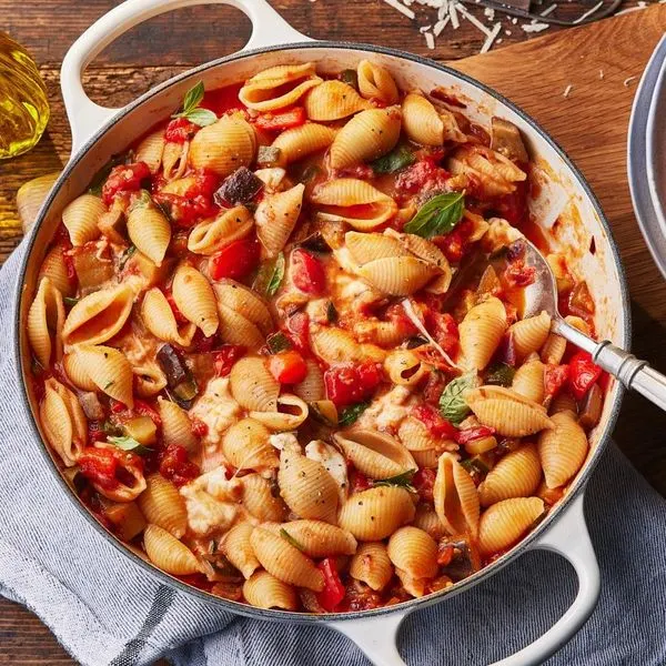 Vegetarian Nut-Free Mediterranean vegetable pasta — Mediterranean recipe