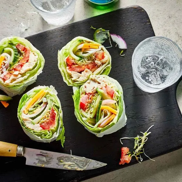 Gluten-Free Keto Low-Carb Chicken & Cheddar Lettuce Wraps — Mediterranean recipe