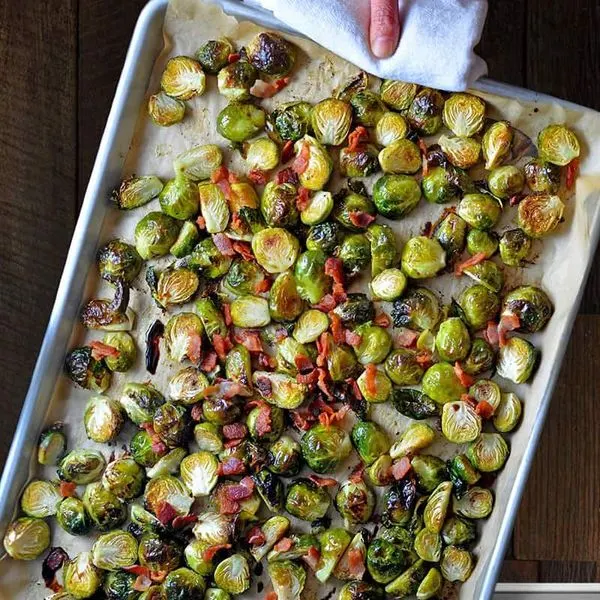Gluten-Free Keto Roasted Brussels Sprouts and Bacon (Whole30, Keto, Air Fryer) — American recipe
