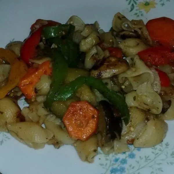 Vegan Vegetarian Pasta with minestrone soup — Italian recipe