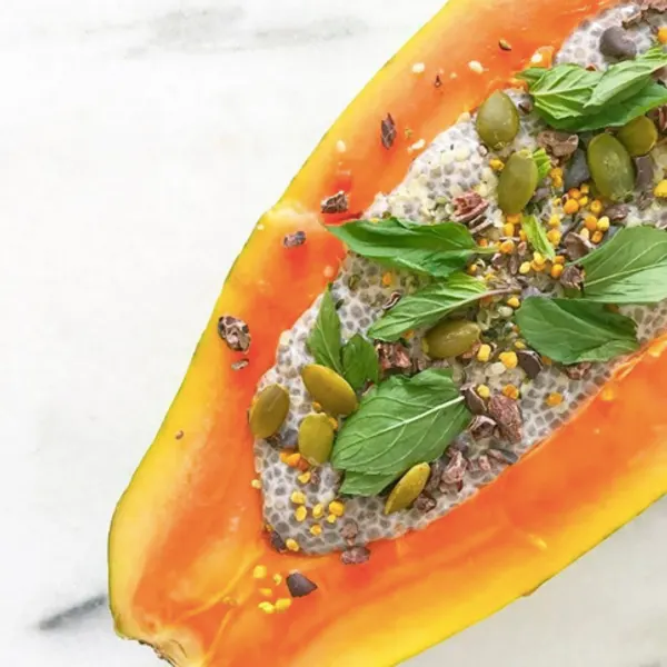 Vegetarian Gluten-Free Papaya Breakfast Boat — American recipe