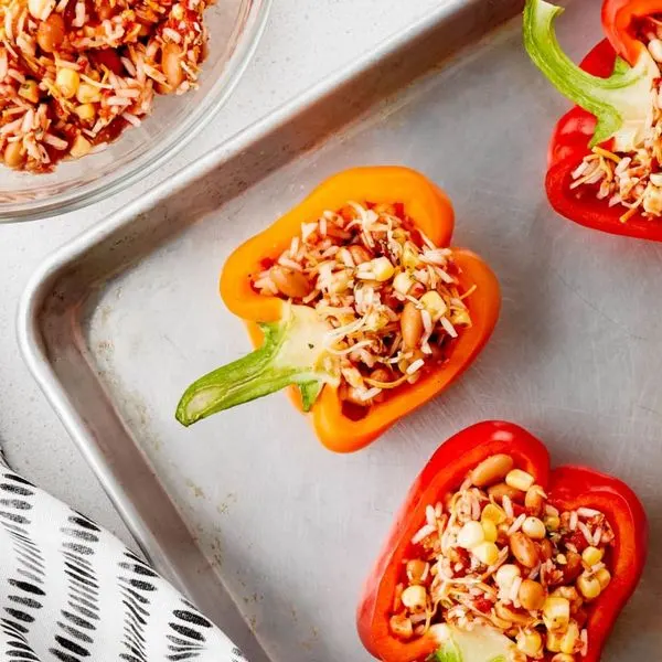 Nut-Free Shellfish-Free Mexican-Style Meatless Stuffed Peppers — Mexican recipe