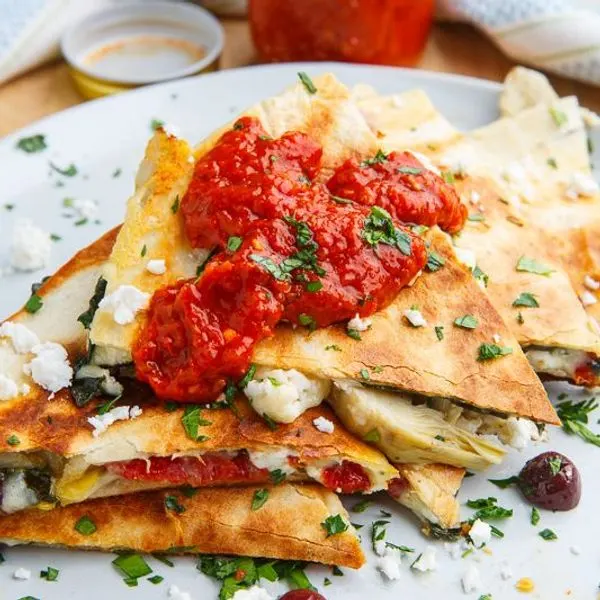 Vegetarian Gluten-Free Mediterranean Quesadillas — Mediterranean recipe