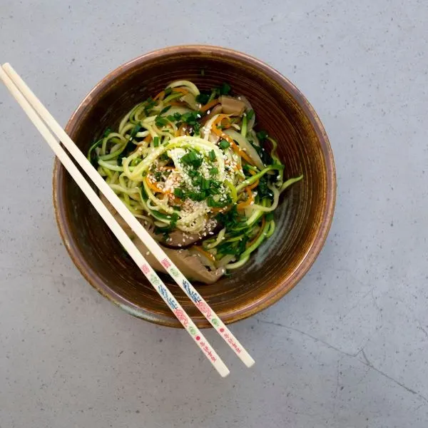 Vegan Vegetarian Gluten-free vegan zucchini noodle japchae — Asian recipe