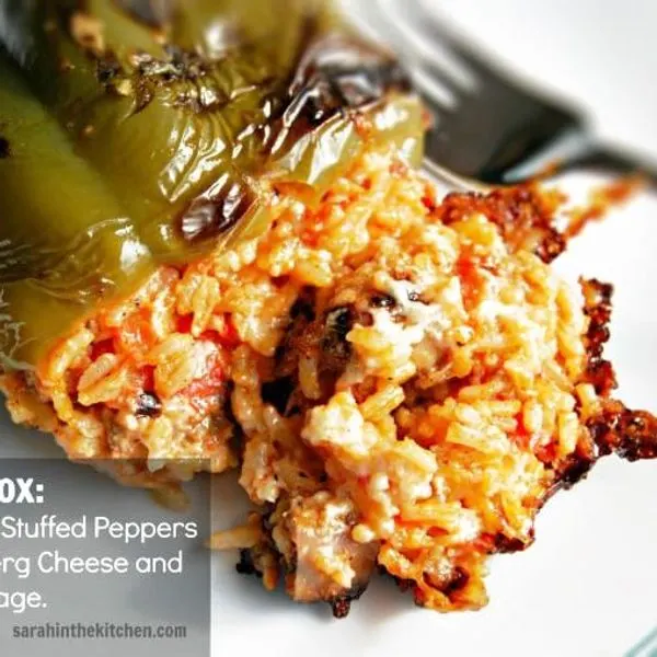 Gluten-Free Nut-Free Stuffed Peppers with Jarlsberg Cheese and Italian Sausage — Italian recipe