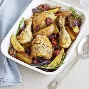 Gluten-Free Dairy-Free Chicken & chorizo traybake — Mediterranean recipe