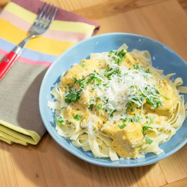 Nut-Free Shellfish-Free Slow-Cooker Golden Chicken Pasta — Mediterranean recipe