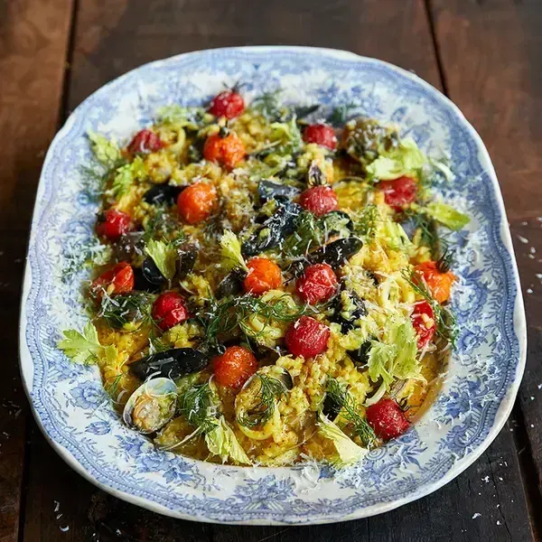 Gluten-Free Nut-Free Seafood risotto — Italian recipe