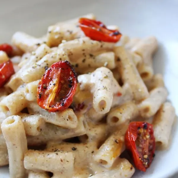 Dairy-Free Nut-Free Dairy-Free & Gluten-Free Creamy Garlic Roasted Tomato Rice Pasta — Italian recipe