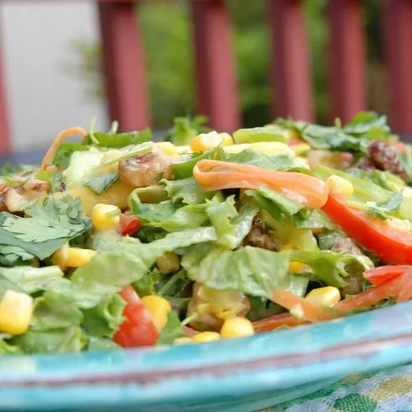 Vegetarian Gluten-Free Mexican salad with chipotle lime dressing — Mexican recipe