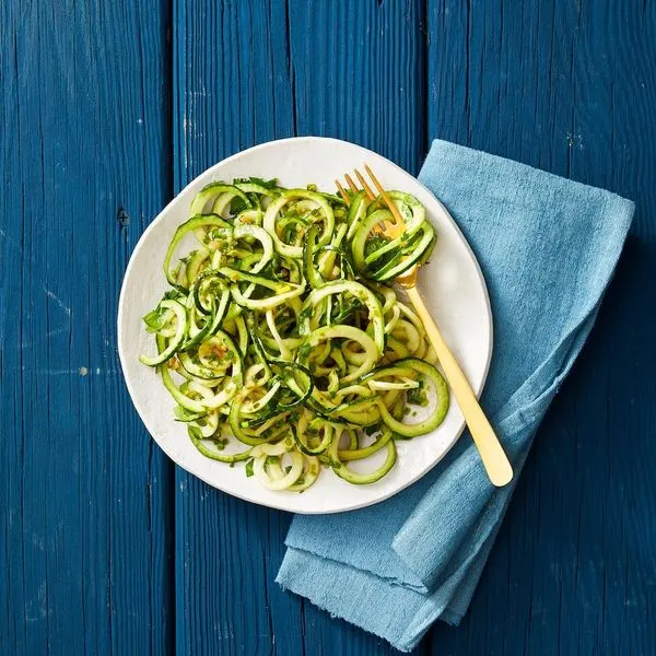 Vegetarian Gluten-Free Keto Pesto Zucchini Noodles — Asian recipe