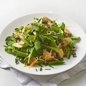 Gluten-Free Dairy-Free Tuna, sugar snap & avocado salad — Middle eastern recipe