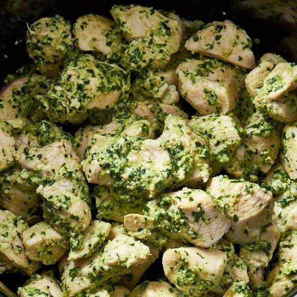 Gluten-Free Dairy-Free Slow Cooker Pesto Chicken — Mediterranean recipe