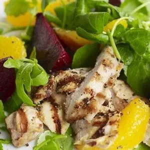 Gluten-Free Dairy-Free Mustard griddled chicken, beetroot & orange salad — American recipe