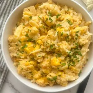 Vegetarian Gluten-Free Slow Cooker Keto Cauliflower "Mac" and Cheese Recipe — American recipe