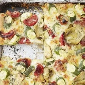 Vegetarian Nut-Free Vegetarian deep-dish pizza — Italian recipe