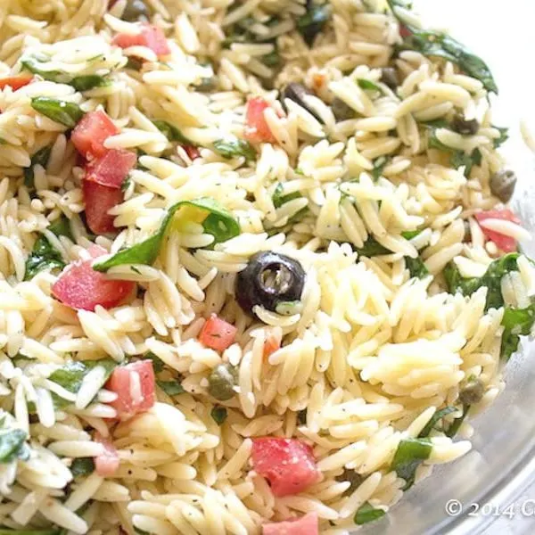 Vegetarian Nut-Free Chilled Orzo Salad — Italian recipe