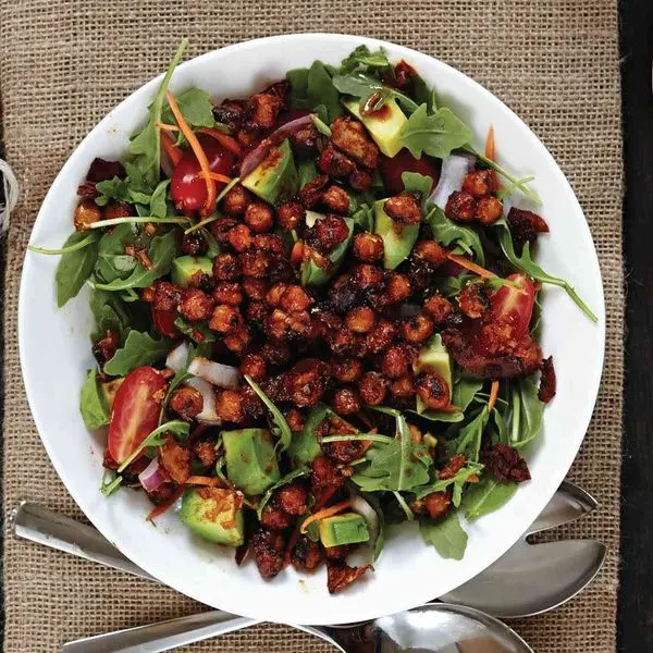 Vegan Vegetarian Smokehouse Chickpeas 'N' Greens Salad From 'Salad Samurai' — Indian recipe