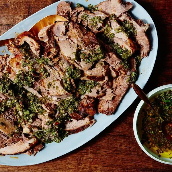 Gluten-Free Dairy-Free Slow Cooker Pork Shoulder With Zesty Basil Sauce — French recipe