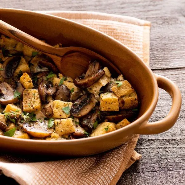 Nut-Free Shellfish-Free Atkins Easy Low Carb Mushroom Stuffing Recipe — French recipe