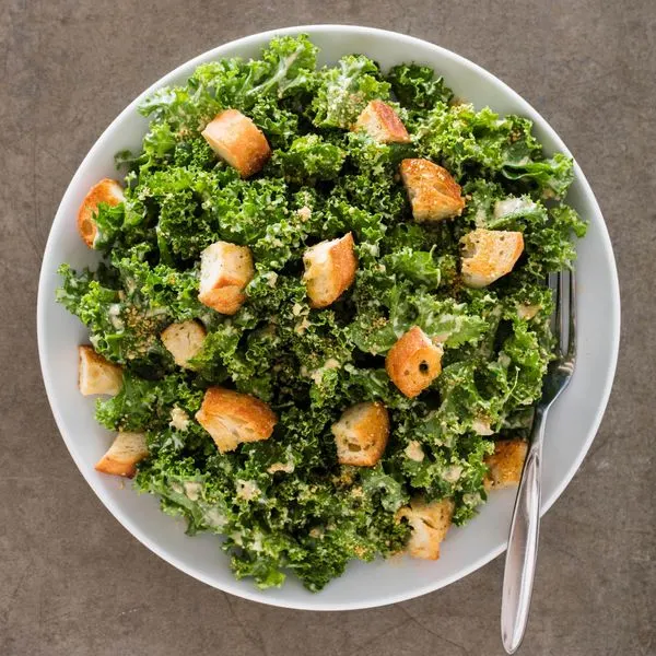 Dairy-Free Nut-Free Vegan Kale Caesar Salad — American recipe