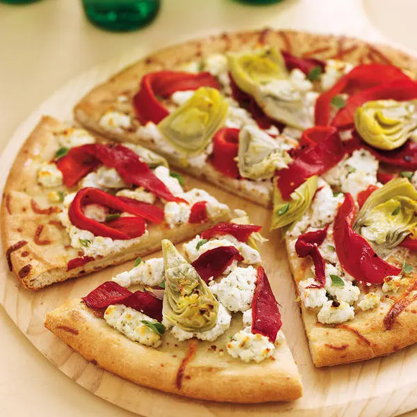Vegetarian Nut-Free Mediterranean Pizza — Mediterranean recipe