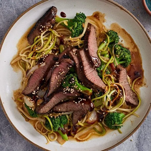 Dairy-Free Nut-Free Low-Carb Beef & Broccoli Noodles — Asian recipe