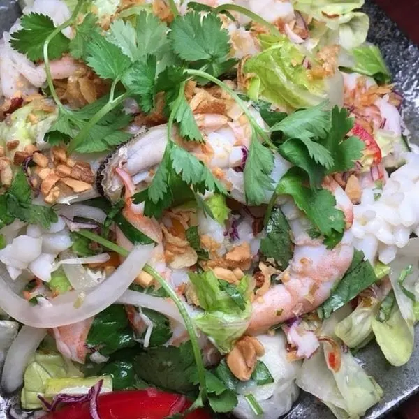 Gluten-Free Dairy-Free Toast la Tea Seafood Salad — Mediterranean recipe