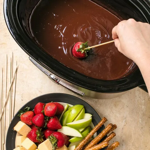 Vegetarian Gluten-Free Slow-Cooker Chocolate Fondue — American recipe