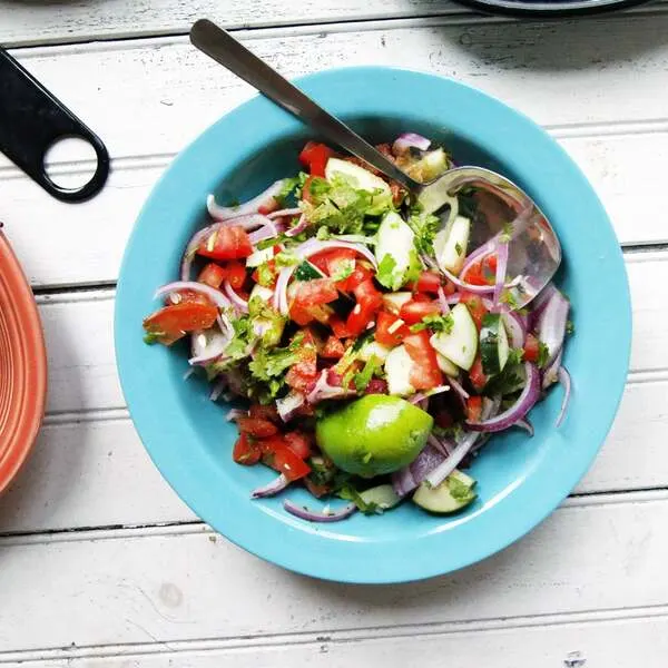 Vegan Vegetarian Indian Chopped Salad (Kachumber) — Indian recipe