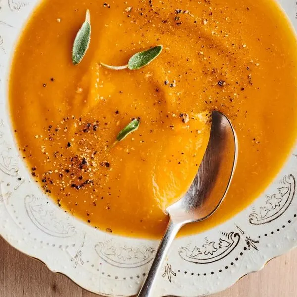 Gluten-Free Dairy-Free Slow Cooker Butternut Squash and Sweet Potato Soup — American recipe