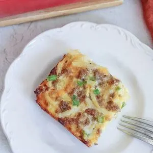 Gluten-Free Nut-Free Cheesy Sausage Breakfast Casserole Recipe — American recipe
