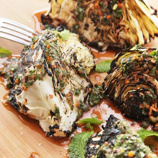 Gluten-Free Dairy-Free Grilled Cabbage With Spicy Thai Dressing Recipe — South east asian recipe