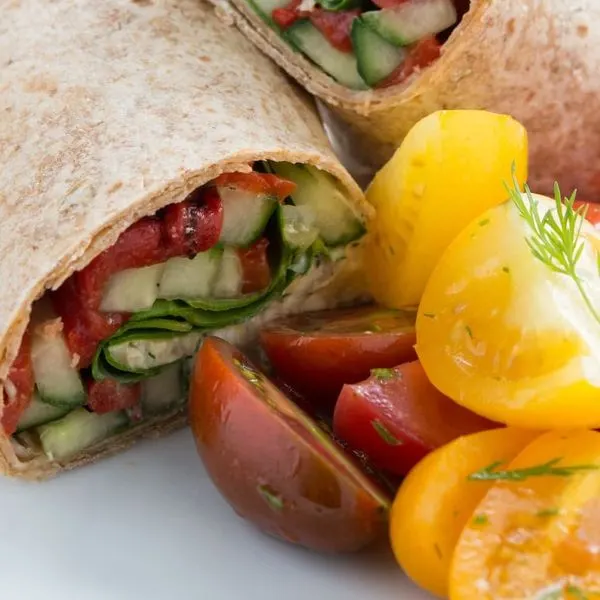 Vegetarian Nut-Free Mediterranean Chickpea and Feta Wraps — Greek recipe