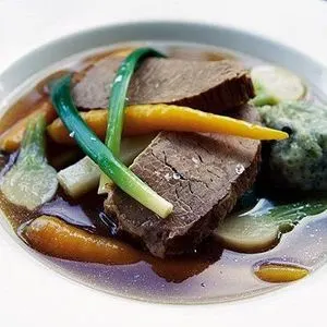 Gluten-Free Dairy-Free Boiled beef & carrots with parsley dumplings — American recipe