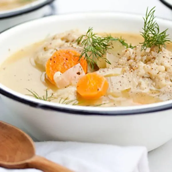 Nut-Free Shellfish-Free Vegetarian Matzo Ball Soup — Kosher recipe