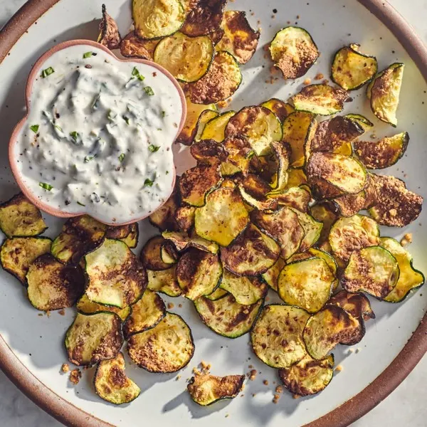 Vegetarian Gluten-Free Air Fryer Zucchini Chips — Mediterranean recipe