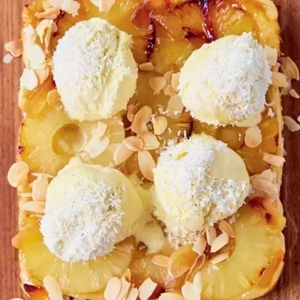 Vegetarian Nut-Free Air-fryer pineapple tarte Tatin — French recipe