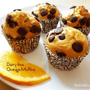 Vegetarian Nut-Free Dairy-free Orange Muffins with Dark Chocolate Chips — American recipe