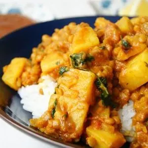 Vegan Vegetarian Indian red lentil and potato dhal — Indian recipe