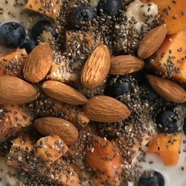 Vegan Vegetarian Gluten free, dairy free, rolled oats with fruit — American recipe