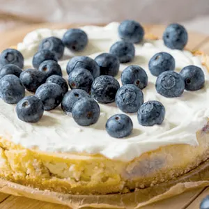 Vegetarian Nut-Free Backyard Dessert: Blueberry Cheesecake — American recipe