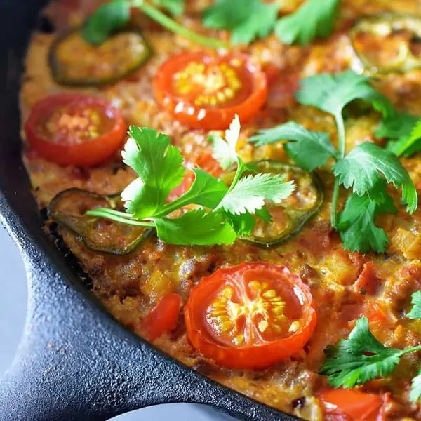 Gluten-Free Dairy-Free Tex-Mex Beef and Rice Casserole (Whole30, Paleo, Low Carb) — American recipe