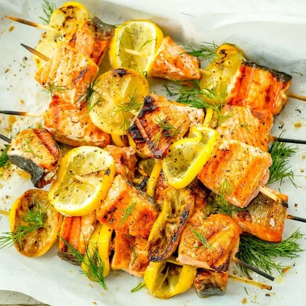 Gluten-Free Dairy-Free Mediterranean Salmon Skewers — Mediterranean recipe