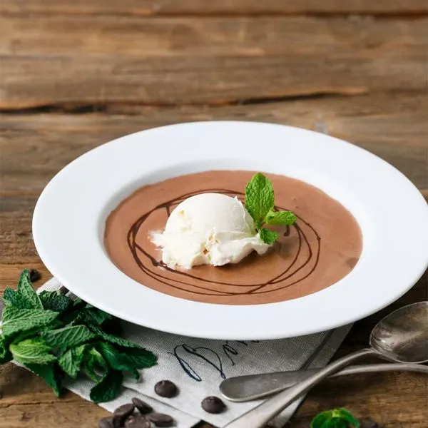 Vegetarian Gluten-Free Mint Chocolate Dessert Soup — American recipe