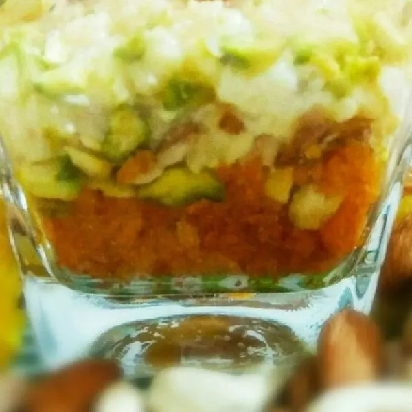 Vegetarian Gluten-Free Boondi Dessert with Rabdi — Indian recipe
