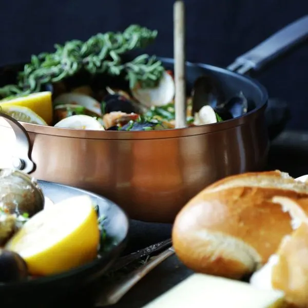 Dairy-Free Nut-Free Seafood Linguine with Chorizo and Saffron — Mediterranean recipe