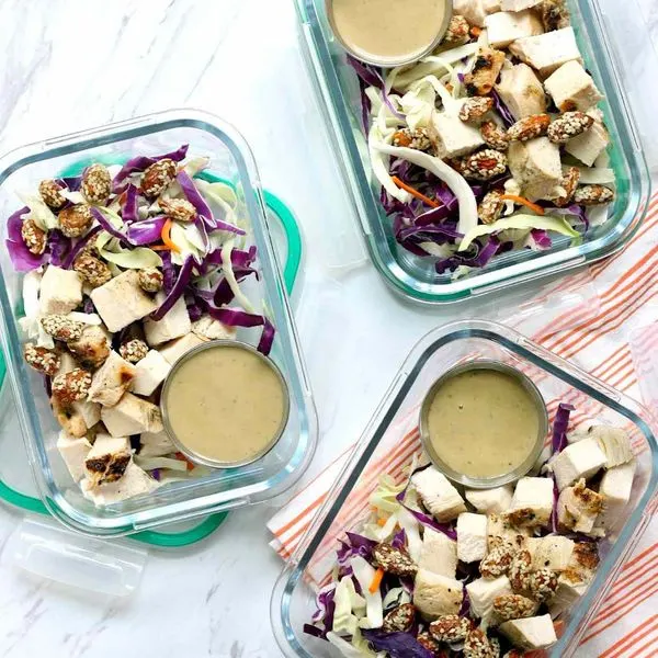 Dairy-Free Nut-Free Chicken & Cabbage Salad Bowls with Sesame Dressing — American recipe